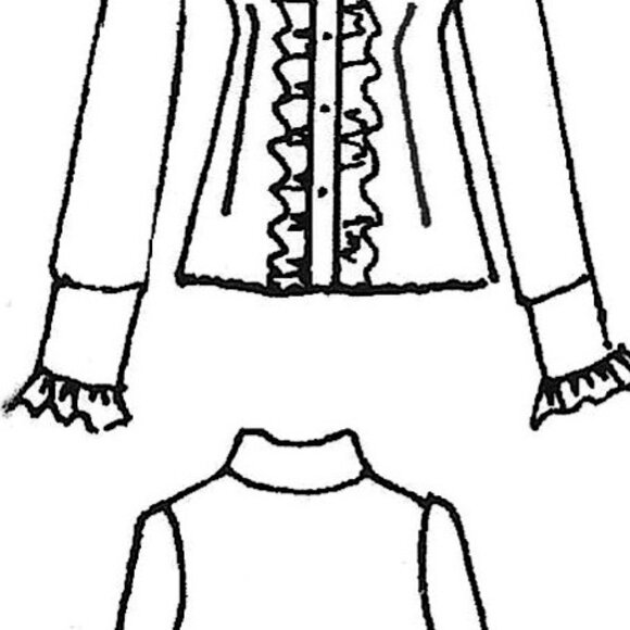 Anna Huling Cream-Colored, Stretch Silk "Romantic Ruffle" Blouse. - Picture 9 of 16